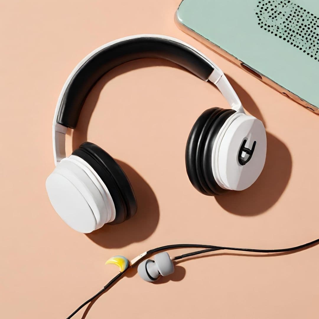 Sleek Wireless Headphone & Inked Earbud Set, image 1 of 3